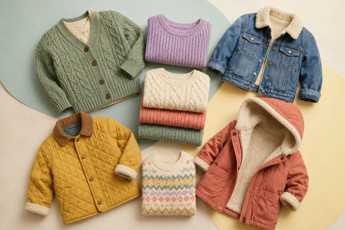 Children's knitwear, jumpers, cardigans and outerwear assortment